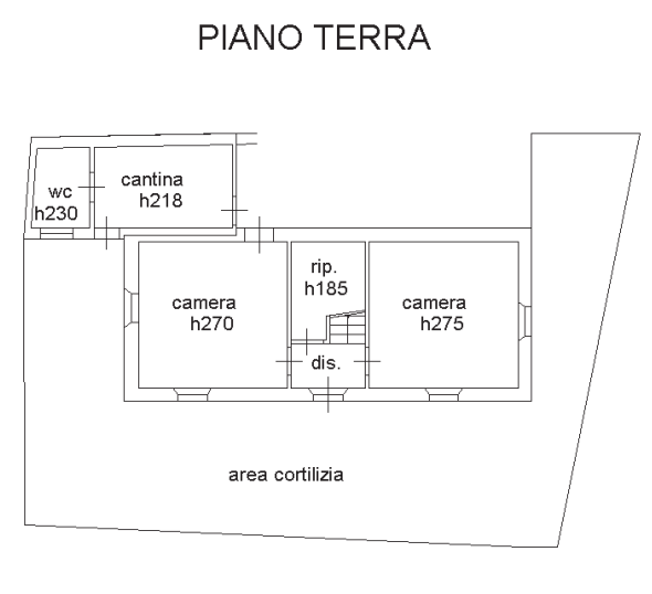 planimetria CASA SINGOLA ALL'ASTA CON ACCESSORI IN STRADA DEL CASTELLARO, TRAVERSETOLO (PR) - 1