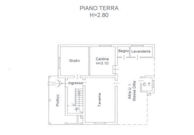 planimetria CASA SINGOLA ACCESSORIATA ALL'ASTA IN VIA IV NOVEMBRE, ANGUILLARA VENETA (PD) - 1