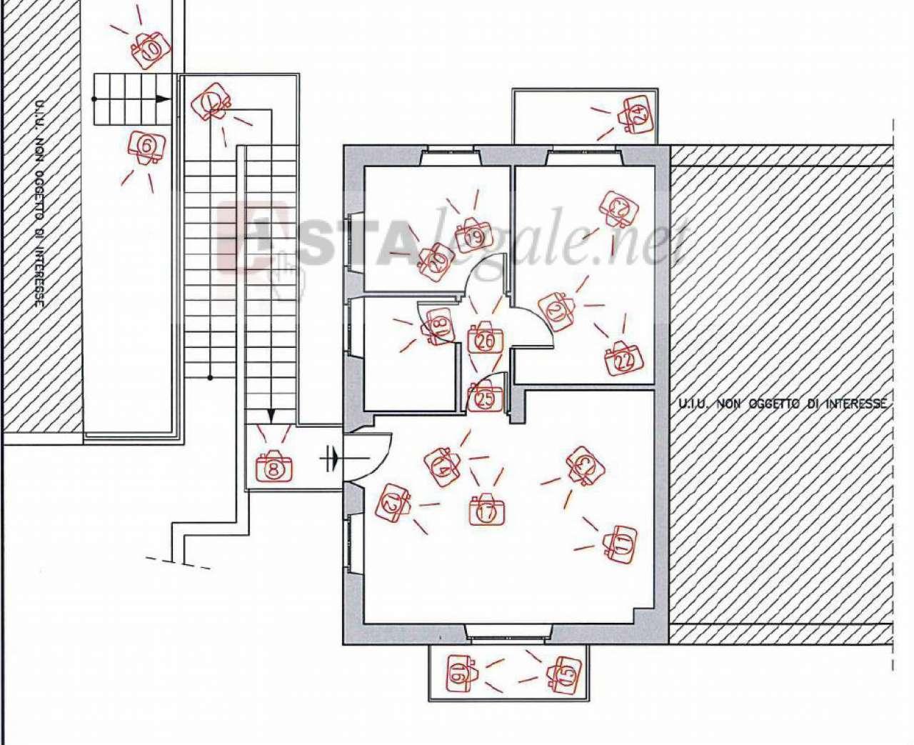 planimetria TRILOCALE CON GARAGE ALL'ASTA IN VIA FERMI 4 MONTELUPONE, (MC) - 1