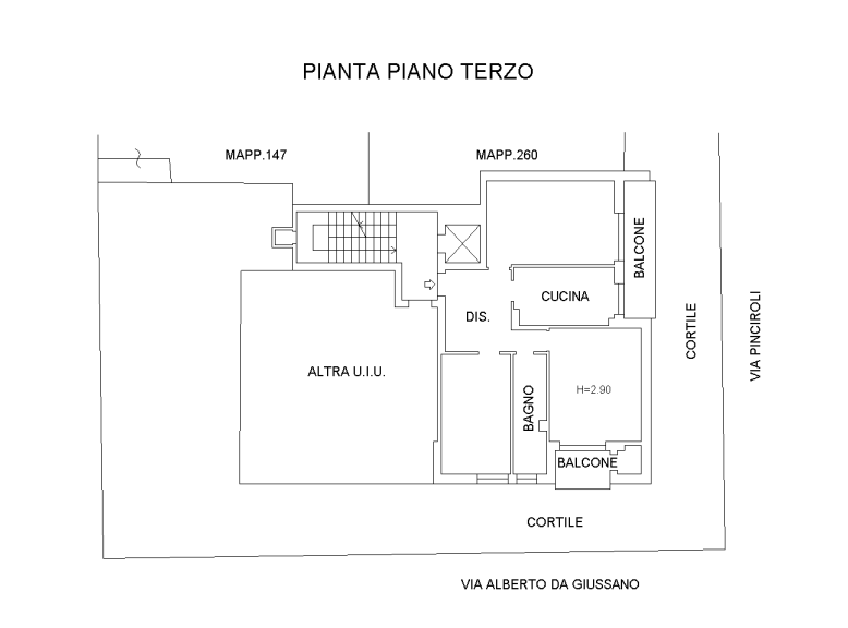 planimetria TRILOCALE ALL'ASTA IN VIA DA GIUSSANO, SAN GIULIANO MILANESE (MI) - 1