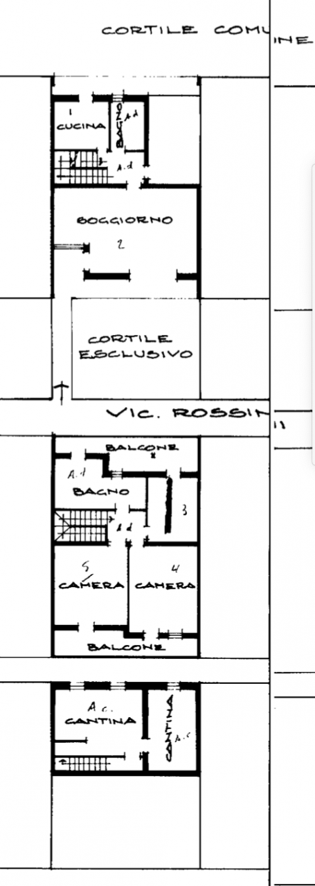 planimetria VILLA A SCHIERA MULTIACCESSORIATO ALL'ASTA IN VICOLO PRIVATO ROSSINI, GALLIATE (NO) - 1