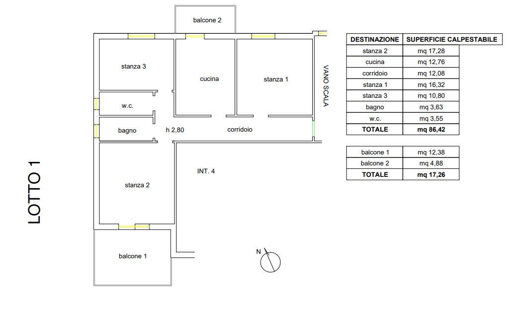 planimetria TRILOCALE CON ACCESSORI ALL'ASTA IN VIA LEONARDO DA VINCI, SANTA MARINELLA (RM) - 1