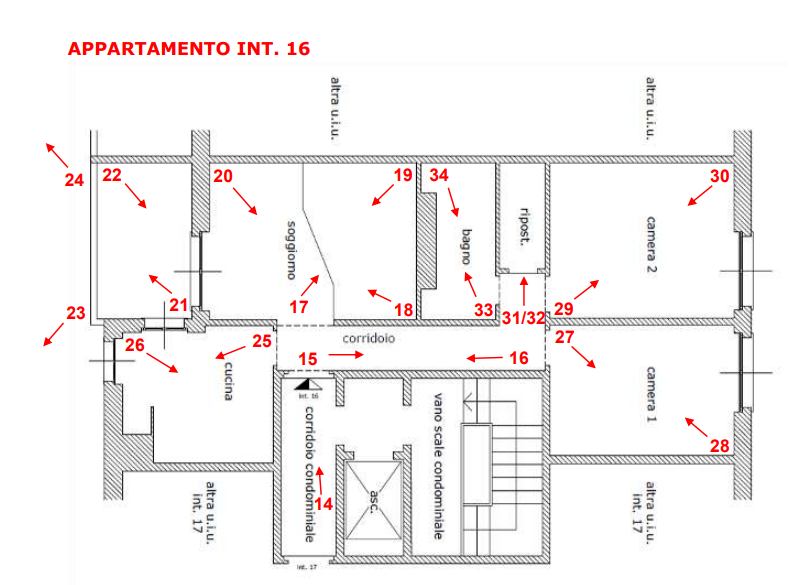 planimetria APPARTAMENTO MULTIACCESSORIATO ALL'ASTA IN VIA MARZABOTTO, GENOVA (GE) - 1