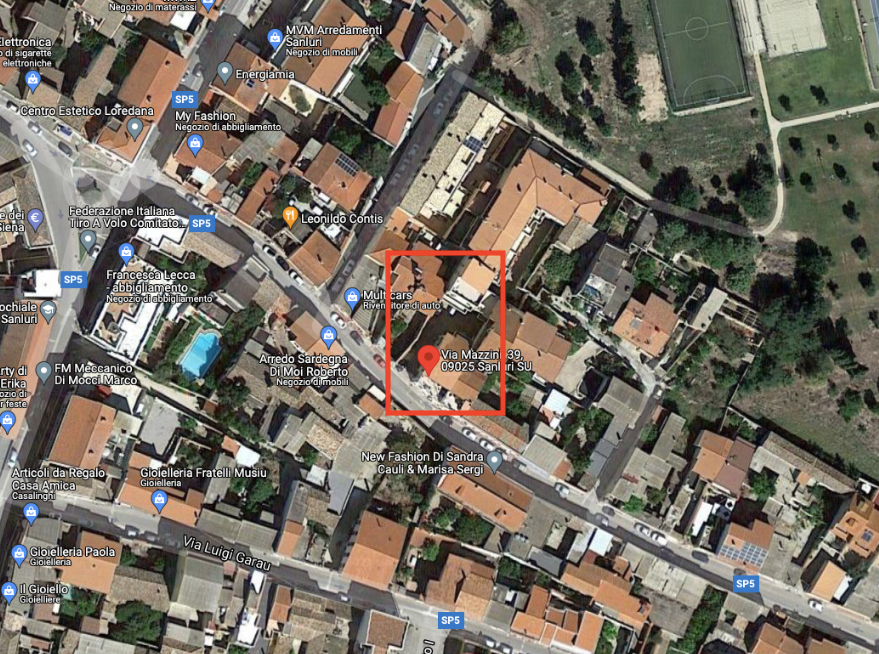 planimetria LOCALE COMMERCIALE CON POSTI AUTO ALL'ASTA IN VIA GIUSEPPE MAZZINI, SANLURI (SU) - 1