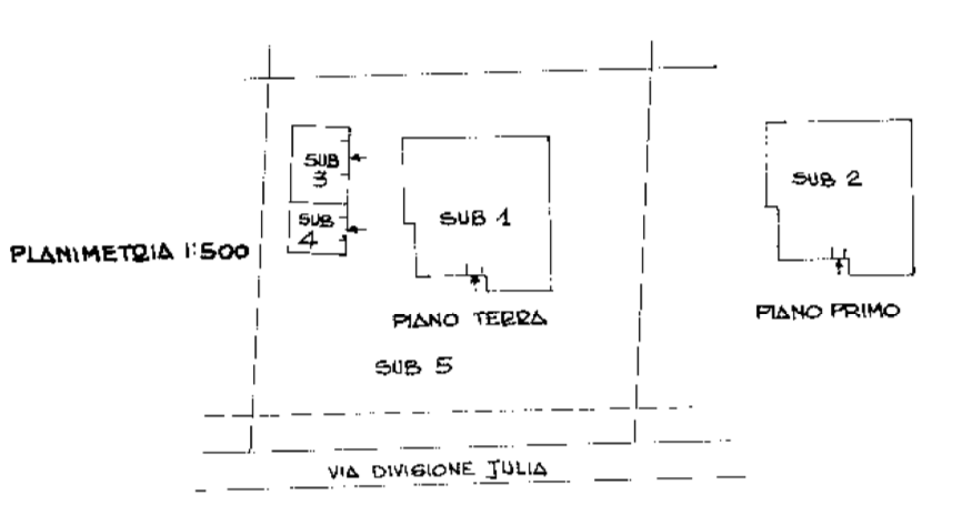 planimetria VILLETTA BIFAMILIARE ALL'ASTA CON BOX IN VIA DIVISIONE JULIA, ISTRANA (TV) - 1