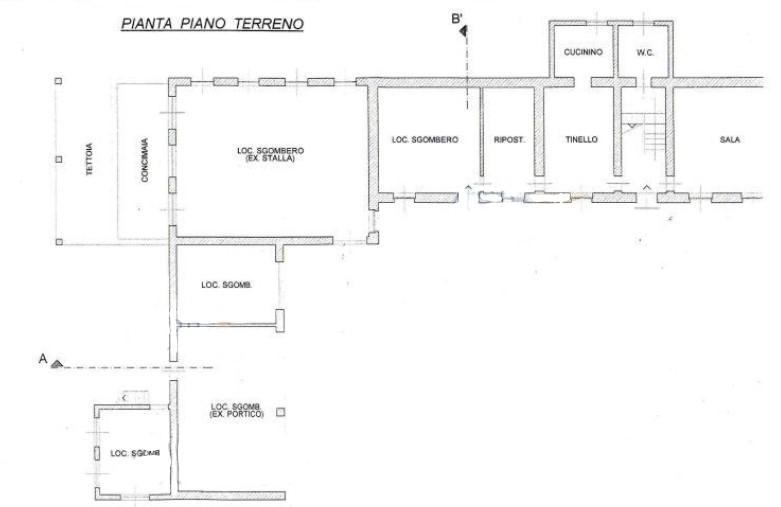planimetria PORZIONE DI CASCINALE ALL'ASTA IN VIA GALLARETO, MONTEGROSSO D'ASTI (AT) - 1