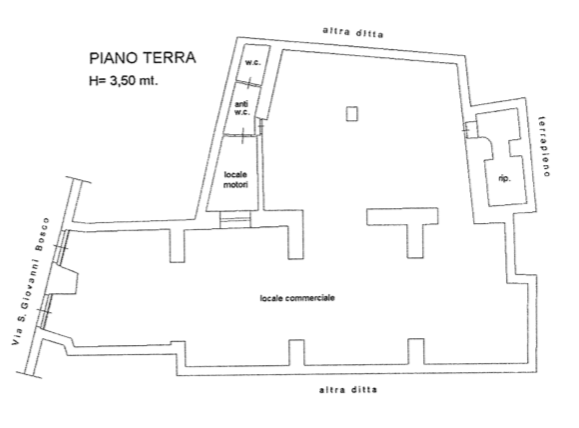 planimetria NEGOZIO ALL'ASTA DESTINATO A SUPERMERCATO IN VIA SAN GIOVANNI BOSCO, CALTAGIRONE (CT) - 1