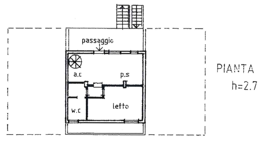 planimetria TRILOCALE ALL'ASTA SU DUE LIVELLI CON GIARDINO IN VIA DEI PINI, SCANDRIGLIA (RI) - 1