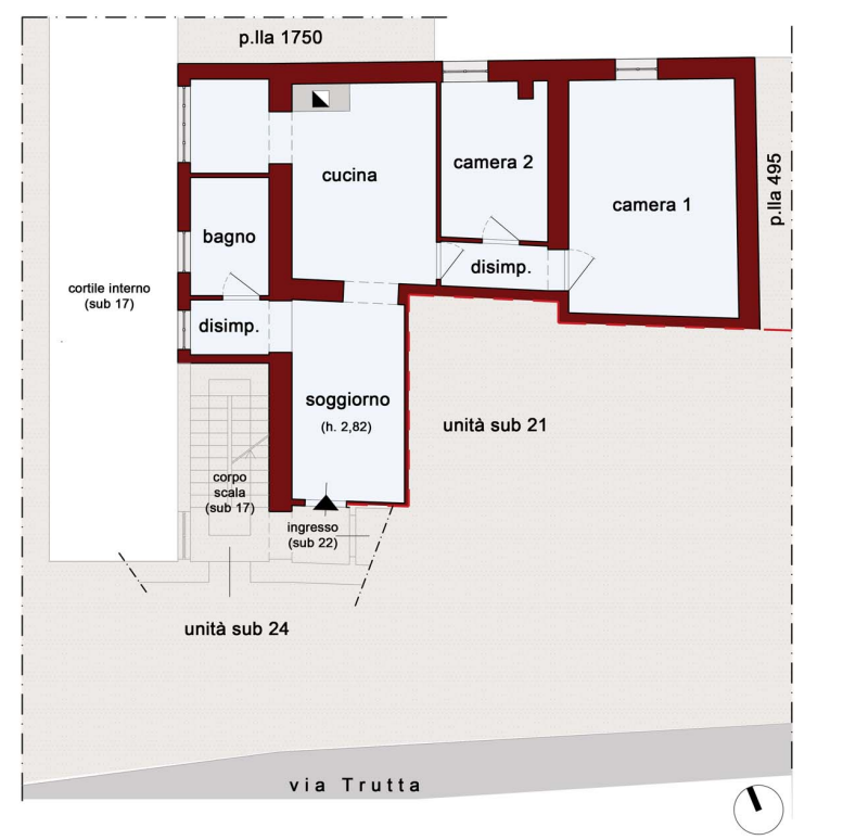 planimetria TRILOCALE CON CANTINA ALL'ASTA IN VIA GIANFRANCESCO TRUTTA, PIEDIMONTE MATESE (CE) - 1