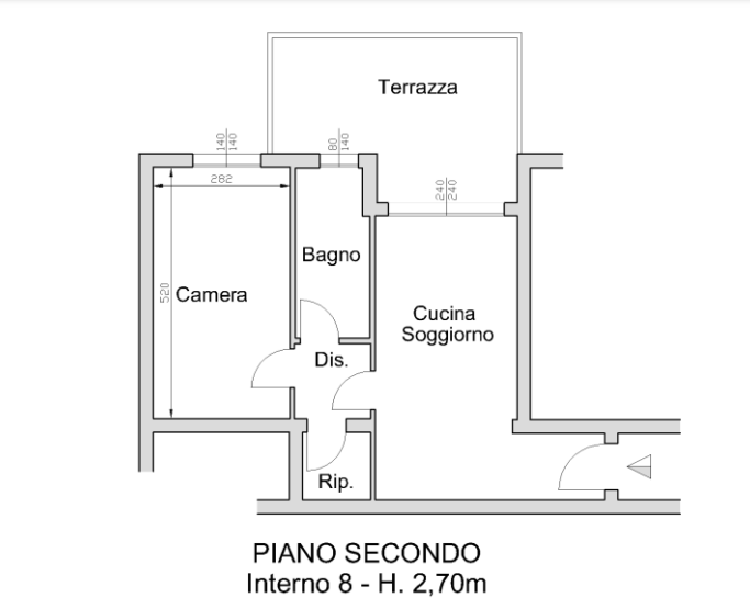 planimetria BILOCALE CON GARAGE ALL'ASTA IN VIA ZARA, TORRI DI QUARTESOLO (VI) - 1