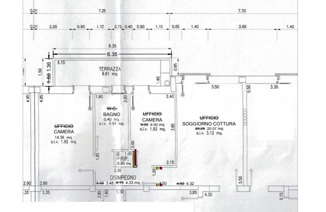 planimetria TRILOCALE CON GARAGE ALL'ASTA IN VIA LARGO MOLINO, VILLORBA (TV) - 1
