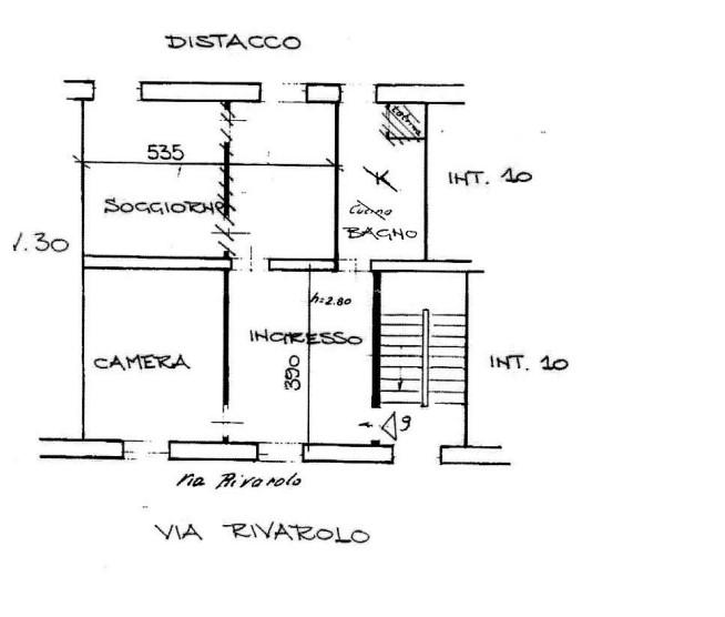 planimetria BILOCALE ALL'ASTA IN VIA RIVAROLO, GENOVA (GE) - 1