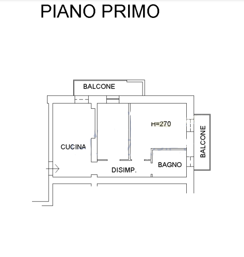 planimetria APPARTAMENTO CON POSTO AUTO SCOPERTO ALL'ASTA IN VIA DELLA STAZIONE,CASTELPLANIO (AN) - 1