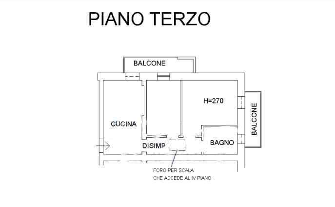planimetria TRILOCALE CON POSTO AUTO SCOPERTO ALL'ASTA IN VIA DELLA STAZIONE, CASTELPLANIO (AN) - 1