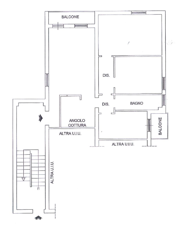 planimetria APPARTAMENTO ALL'ASTA CON BALCONE IN PIAZZA GIOVANNI XXIII, FRASCATI (RM) - 1