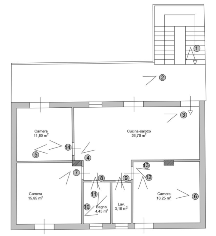 planimetria APPARTAMENTO ALL'ASTA CON ACCESSORI IN VIA SOLDATO MESSINA, S. GIOVANNI LA PUNTA (CT) - 1