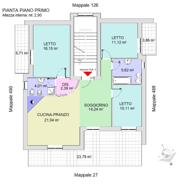 planimetria QUADRILOCALE IN VIA GIUSEPPE PARINI A CASTEL VOLTURNO (CE) - 1