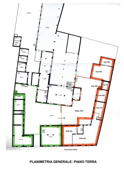 planimetria COMPENDIO IMMOBILIARE ALL'ASTA IN CORSO SAN PIETRO, ABBIATEGRASSO (MI) - 1