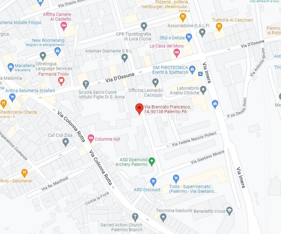 planimetria MAGAZZINO ALL'ASTA IN VIA FRANCESCO BRANCATO, PALERMO (PA) - 1