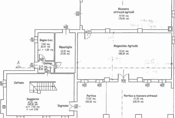 planimetria AMPIA ABITAZIONE CON ACCESSORI ALL'ASTA IN VIA VOLPARA, CODEVIGO (PD) - 1