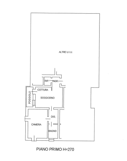 planimetria BILOCALE CON GARAGE E CANTINA IN VIA GALILEO GALILEI A MONSELICE (PD) - 1