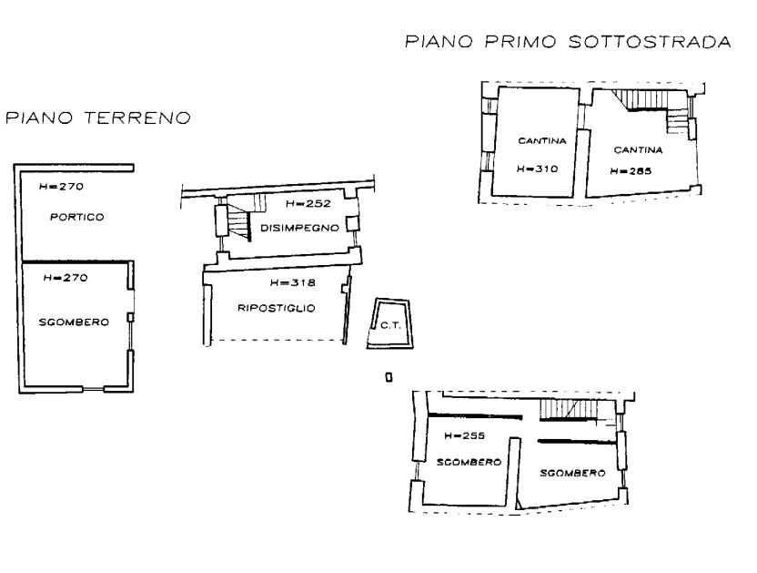 planimetria CASA ALL'ASTA CON RUSTICO E GARAGE IN VIA SAN SEBASTIANO, CASTELLETTO D'ORBA (AL) - 1