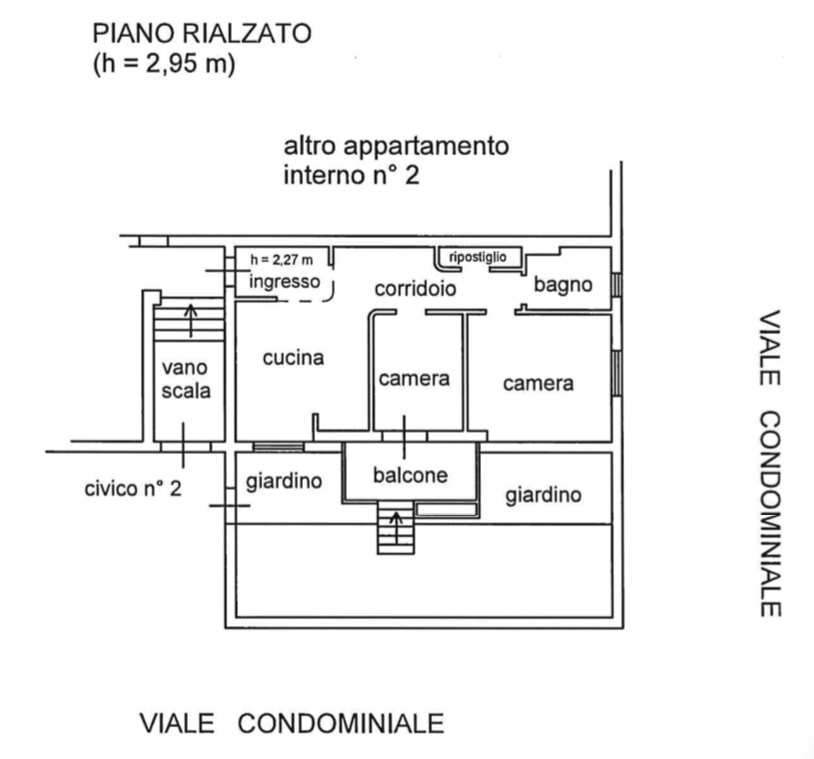 planimetria TRILOCALE ALL'ASTA CON GIARDINO IN VIA DELL'ARCANGELO MICHELE, FOGGIA (FG) - 1