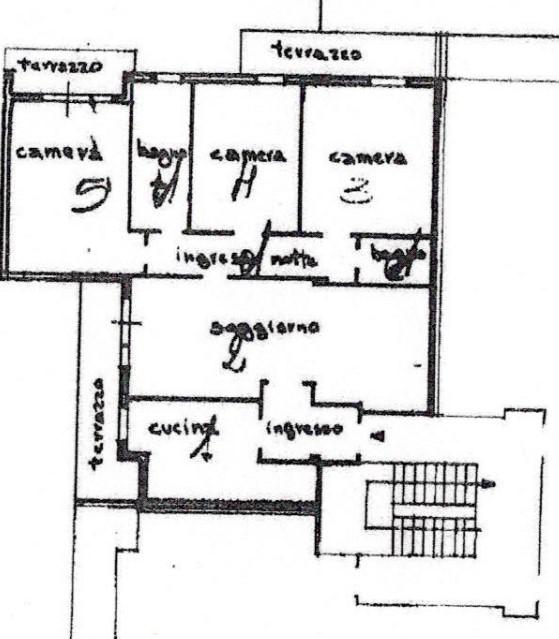 planimetria AMPIO APPARTAMENTO CON GARAGE ALL'ASTA IN VIA LUIGI EINAUDI, CORCIANO (PG) - 1