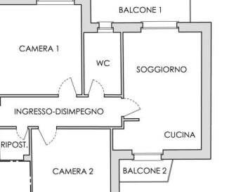 planimetria TRILOCALE CON ACCESSORI ALL'ASTA IN VIALE RISORGIMENTO,CANELLI (AT) - 1