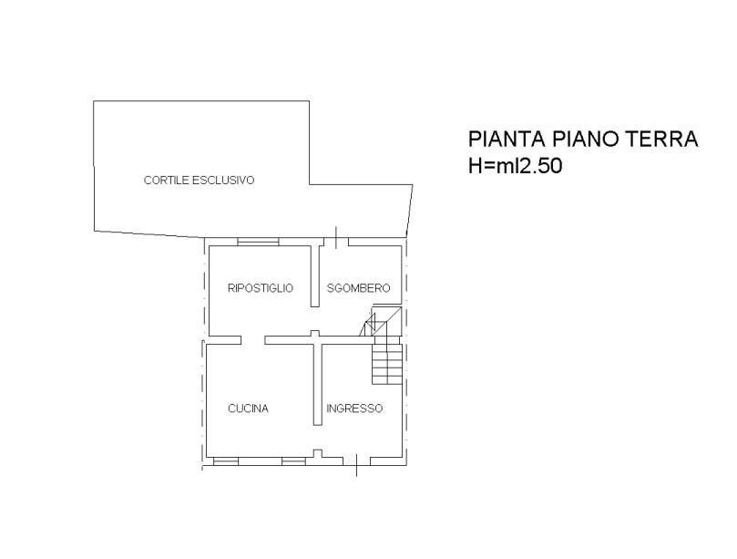 planimetria CASA SINGOLA CON CORTE ALL'ASTA IN VIA RAMPA, MONSELICE (PD) - 1