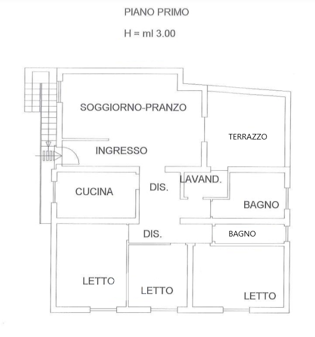 planimetria AMPIO APPARTAMENTO ACCESSORIATO ALL'ASTA IN VIALE VITTORIO VENETO, OLEVANO ROMANO(RM) - 1
