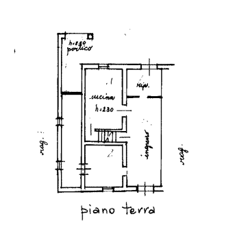 planimetria CASA SINGOLA DA RISTRUTTURARE ALL'ASTA IN VIA ARGINE FILIPPINA A SISSA TRECASALI (PR) - 1