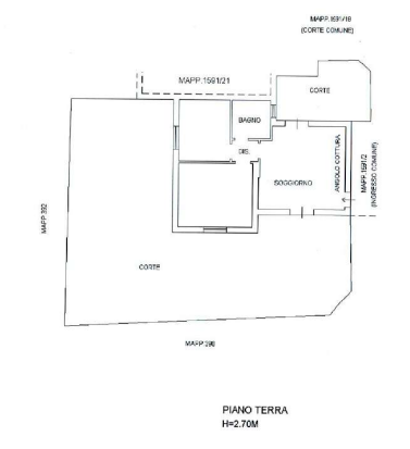 planimetria TRILOCALE CON GIARDINO DA ULTIMARE ALL'ASTA IN VIA DEL NESPOLO A MULAZZO (MS) - 1
