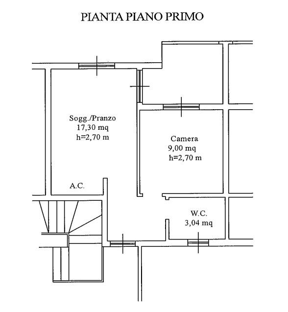 planimetria BILOCALE CON ACCESSORI ALL'ASTA IN VIA MARONCELLI, GROSSETO (GR) - 1