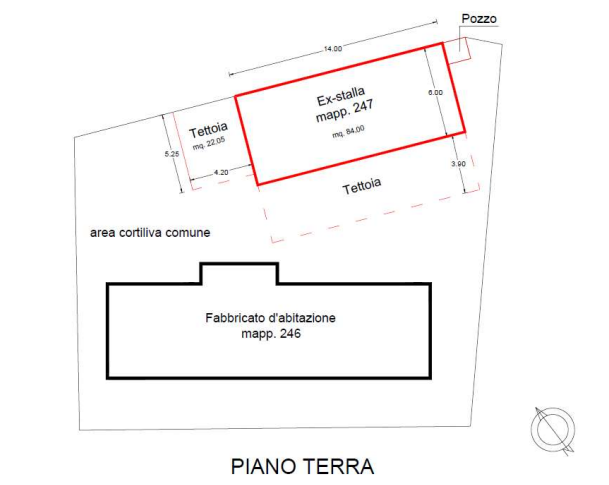 planimetria ABITAZIONE BIFAMILIARE ACCESSORIATA ALL'ASTA IN VIA FALBIO A CARPINETI (RE) - 1