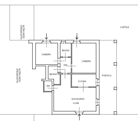 planimetria COMPLESSO RESIDENZIALE ALL'ASTA SITO A POLESINE ZIBELLO IN VIA AVALLI 25, 43010 (PR) - 1