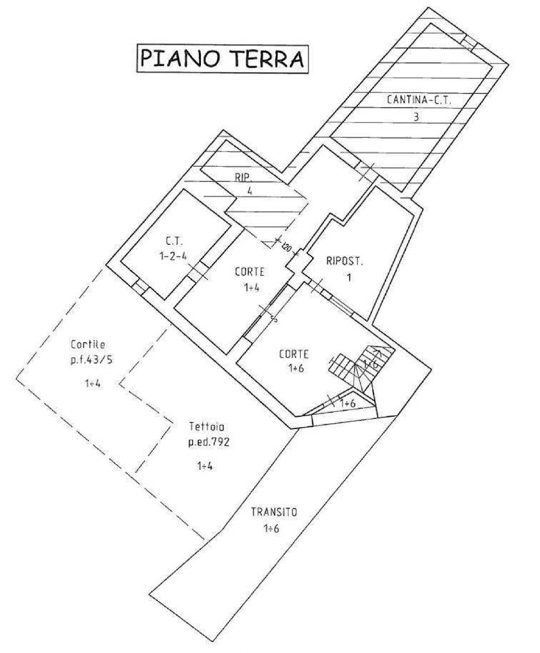 planimetria AMPIO TRILOCALE CON GIARDINO ALL'ASTA IN VIA SAN GIOVANNI, BORGO CHIESE (TN) - 1