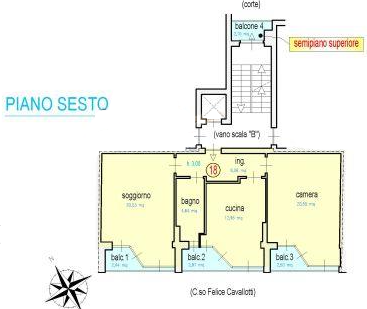 planimetria BILOCALE ALL'ASTA IN CORSO FELICE CAVALLOTTI, ASTI (AT) - 1