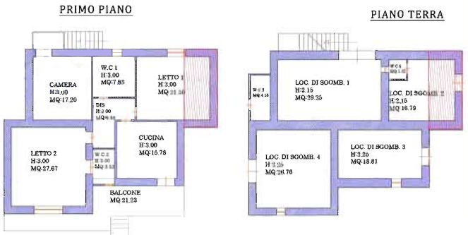 planimetria DUE ABITAZIONI, ATTIVITA' AGRICOLA E TERRENI ALL'ASTA IN SP333 A CASTEL VOLTURNO (CE) - 1