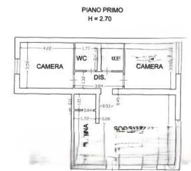 planimetria TRILOCALE IN VENDITA ALL'ASTA IN VIA GASTONE RAZZAGUTA, LIVORNO (LI) - 1