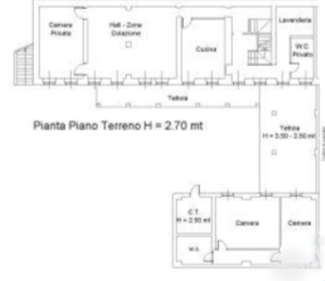 planimetria ALBERGO CON ACCESSORI ALL'ASTA IN STRADA SERRA, CALLIANO (AT) - 1