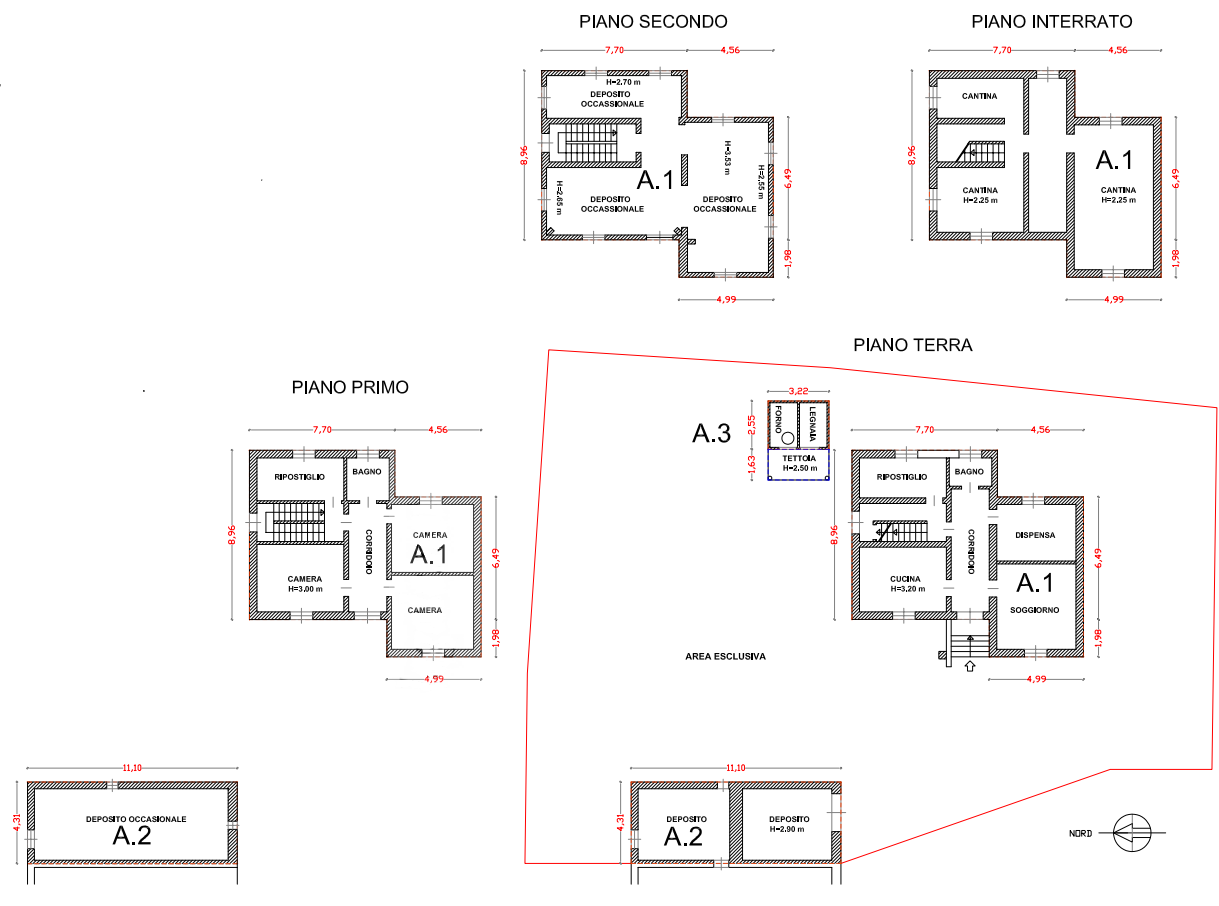 planimetria COMPENDIO IMMOBILIARE ACCESSORIATO ALL'ASTA IN VIA CASTELLO NOCE A ROTTOFRENO (PC) - 1