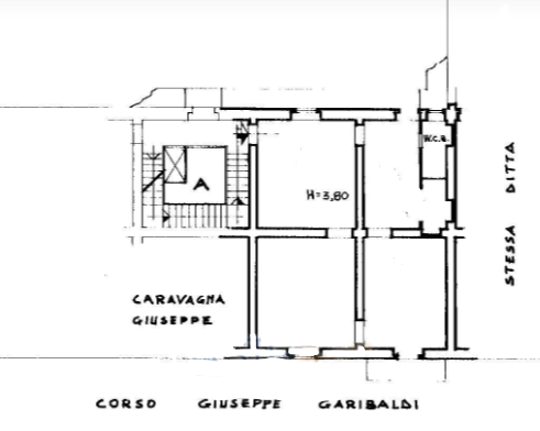 planimetria APPARTAMENTO TRILOCALE ALL'ASTA IN CORSO GARIBALDI, VERCELLI (VC) - 1