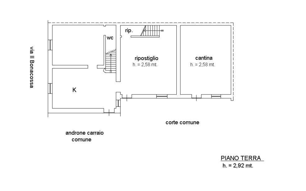 planimetria CASA SINGOLA IN VIA SECONDO BONACOSSA, DORNO (PV) - 1