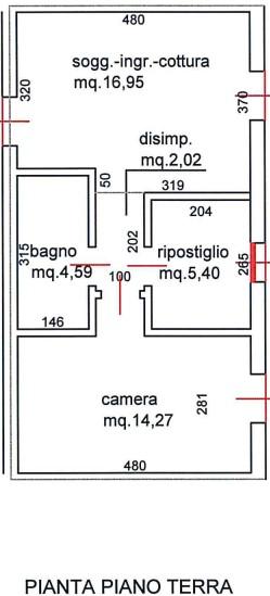 planimetria BILOCALE CON GARAGE ALL'ASTA IN VIA NAZIONI UNITE, CHIOGGIA (VE) - 1