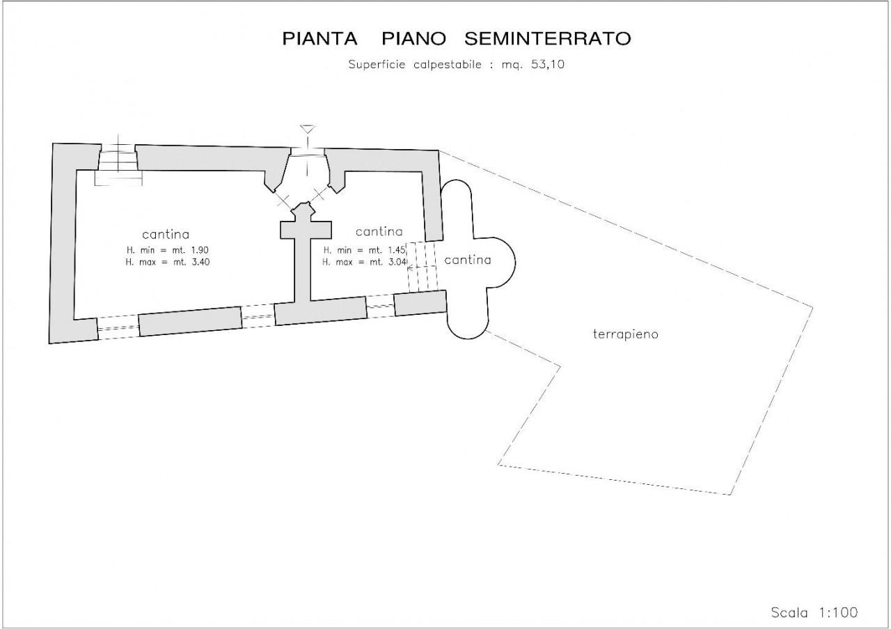 planimetria CASA SINGOLA CON CORTILE ALL'ASTA IN VIA PRINCIPE AMEDEO, MONTALDO SCARAMPI (AT) - 1