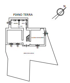 planimetria ABITAZIONE CON DEPOSITO E TERRENI ALL'ASTA IN LOCALITA' BERSANI A GROPPARELLO (PC) - 1