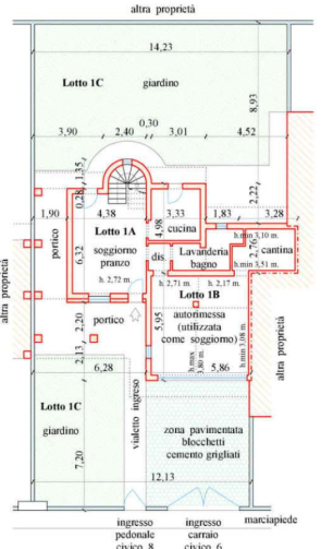 planimetria VILLA MULTIACCESSORIATA CON TERRENO ALL'ASTA IN VIA BERLINGUER, CONCESIO (BS) - 1