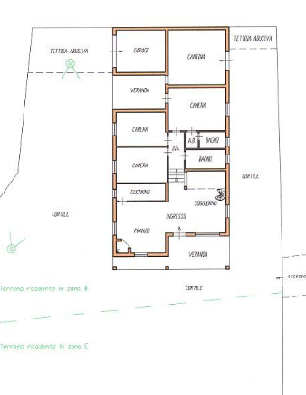 planimetria AMPIA VILLA CON GIARDINO E GARAGE ALL'ASTA IN VIA SAN LORENZO, VILLANOVAFRANCA (SU) - 1