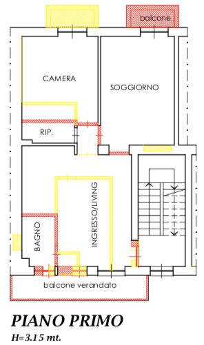 planimetria TRILOCALE CON CANTINA ALL'ASTA IN VIA PROSPERO RICHELMY, TORINO (TO) - 1